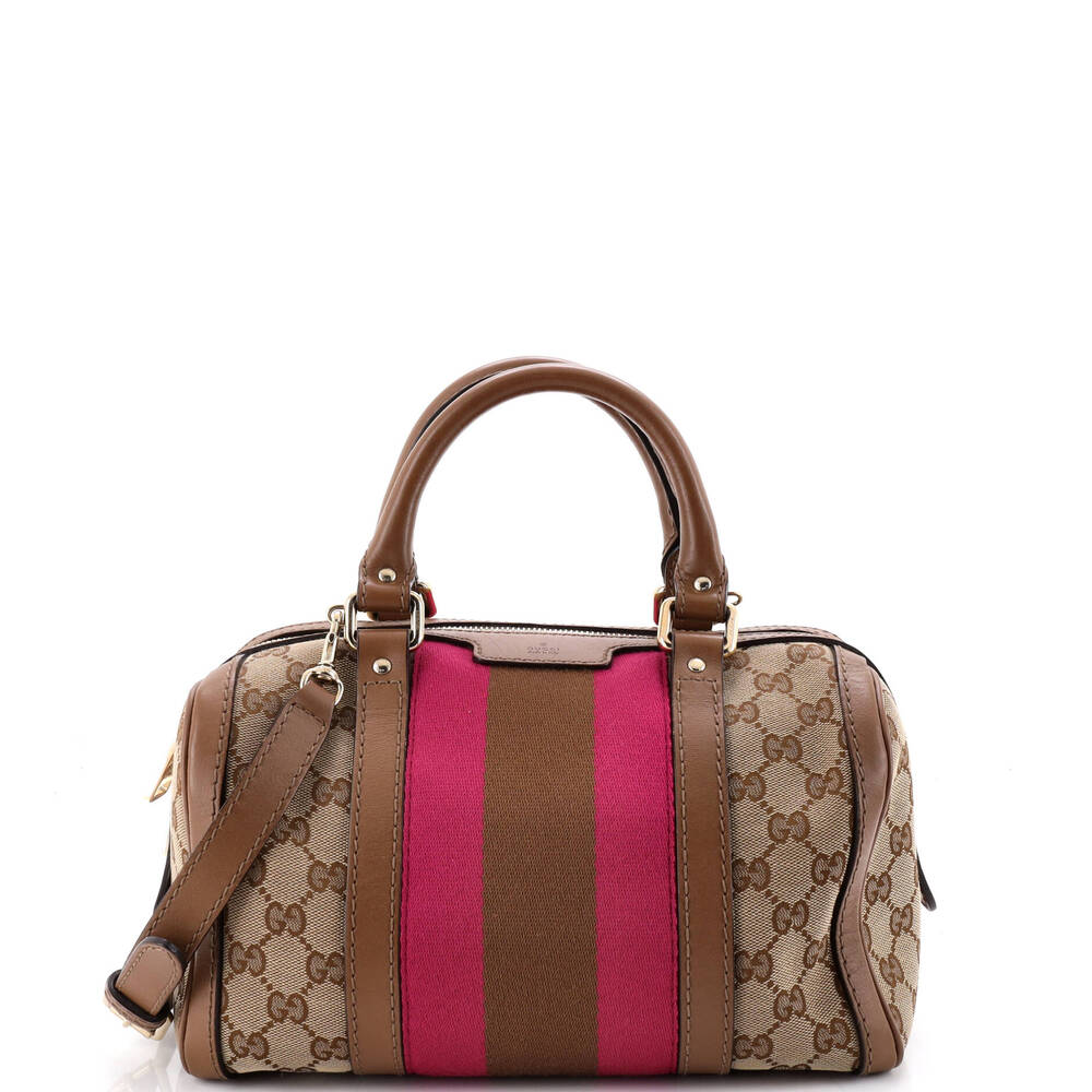 Gucci Vintage Web Boston Bag Gg Canvas #254849G11B